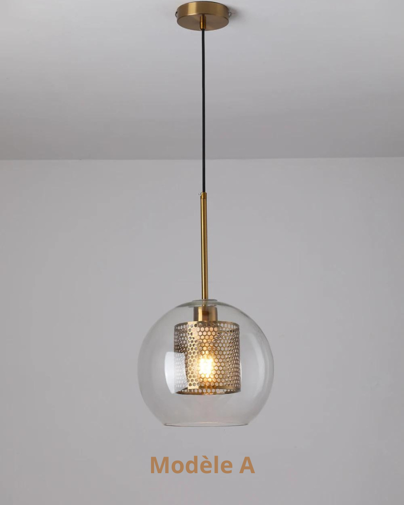 Suspension en Verre et Laiton – Brian