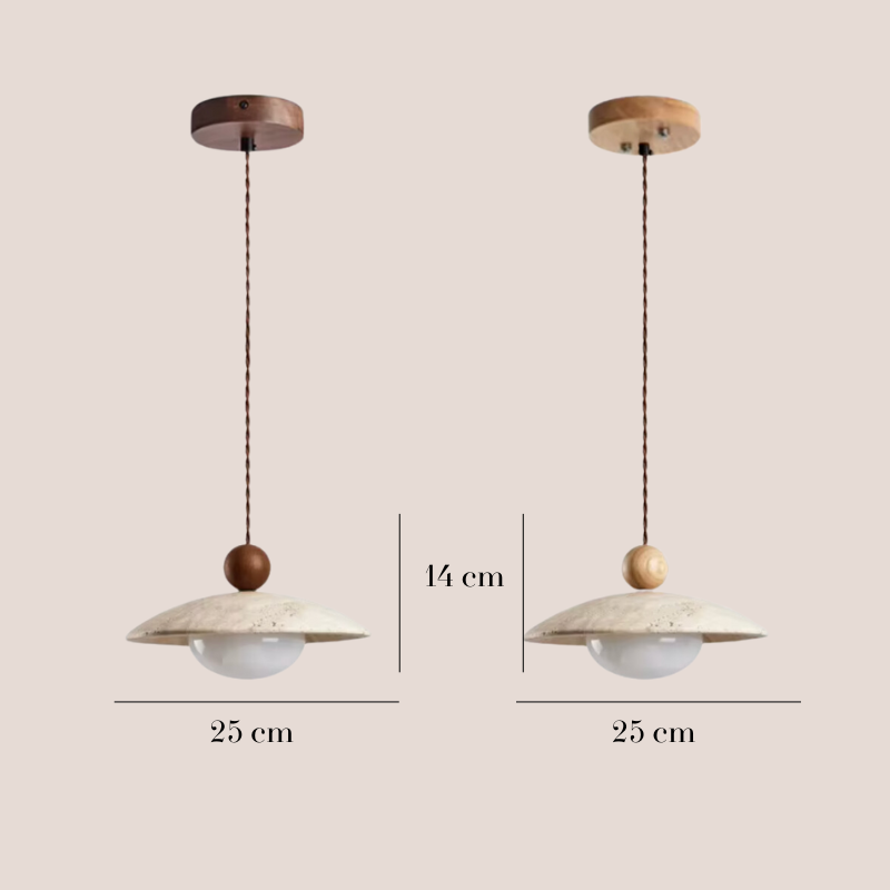 Suspension en pierre naturelle et bois