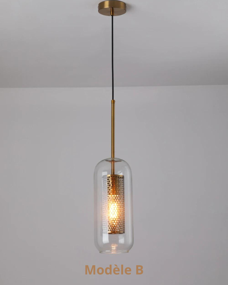 Suspension en Verre et Laiton – Brian