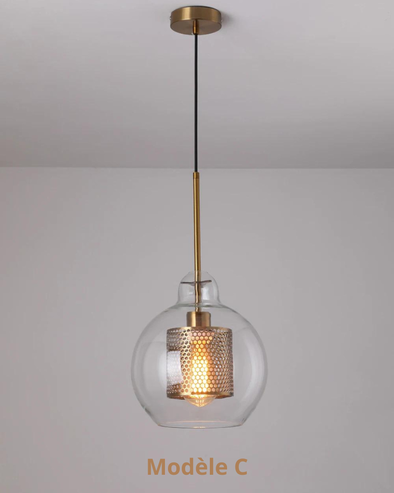 Suspension en Verre et Laiton – Brian