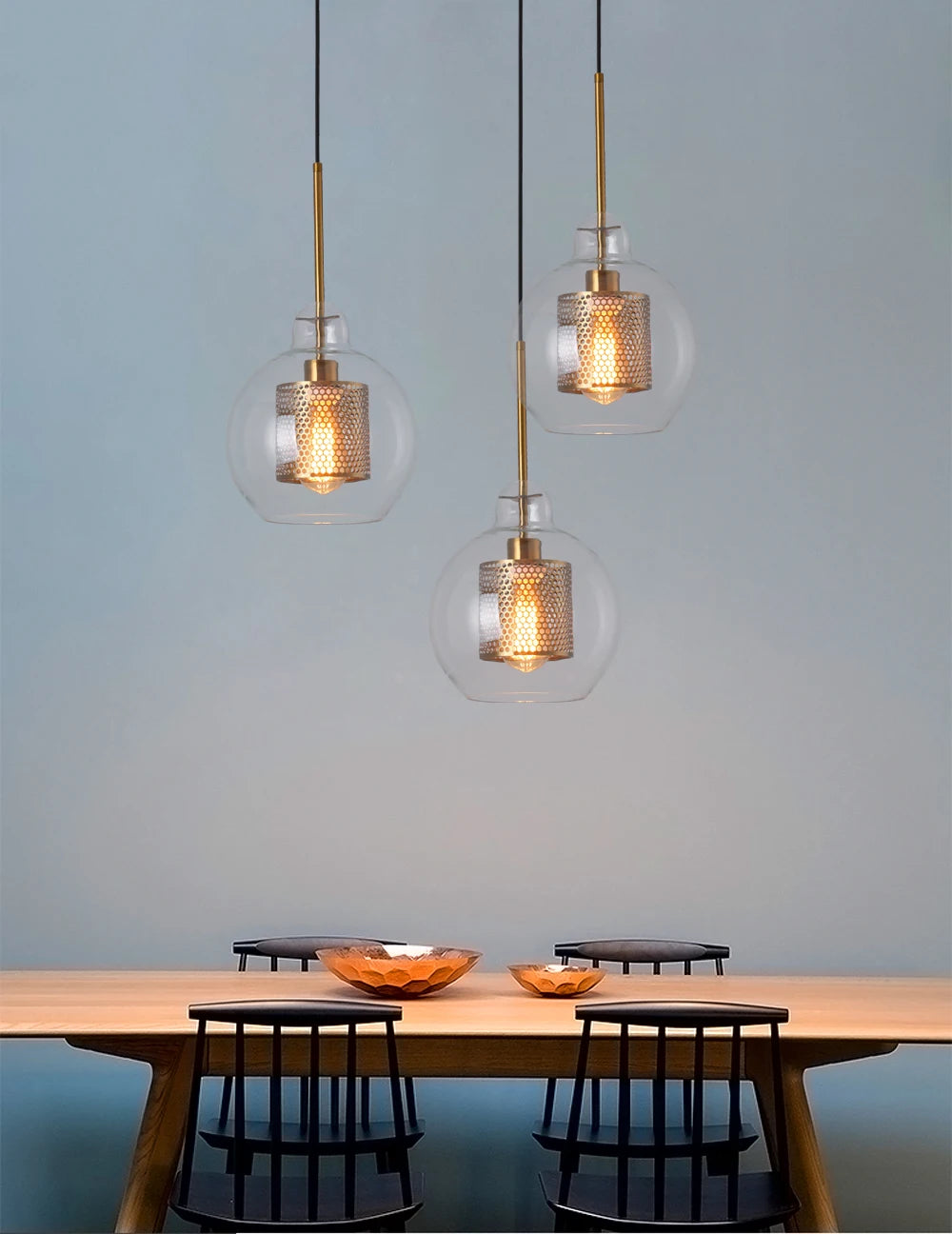 Suspension en Verre et Laiton – Brian