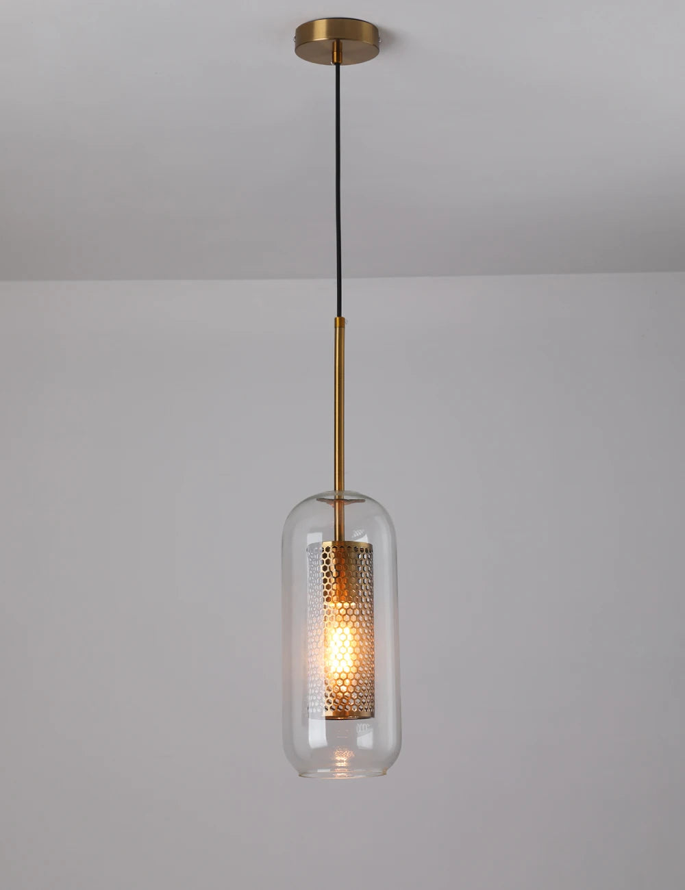 Suspension en Verre et Laiton – Brian