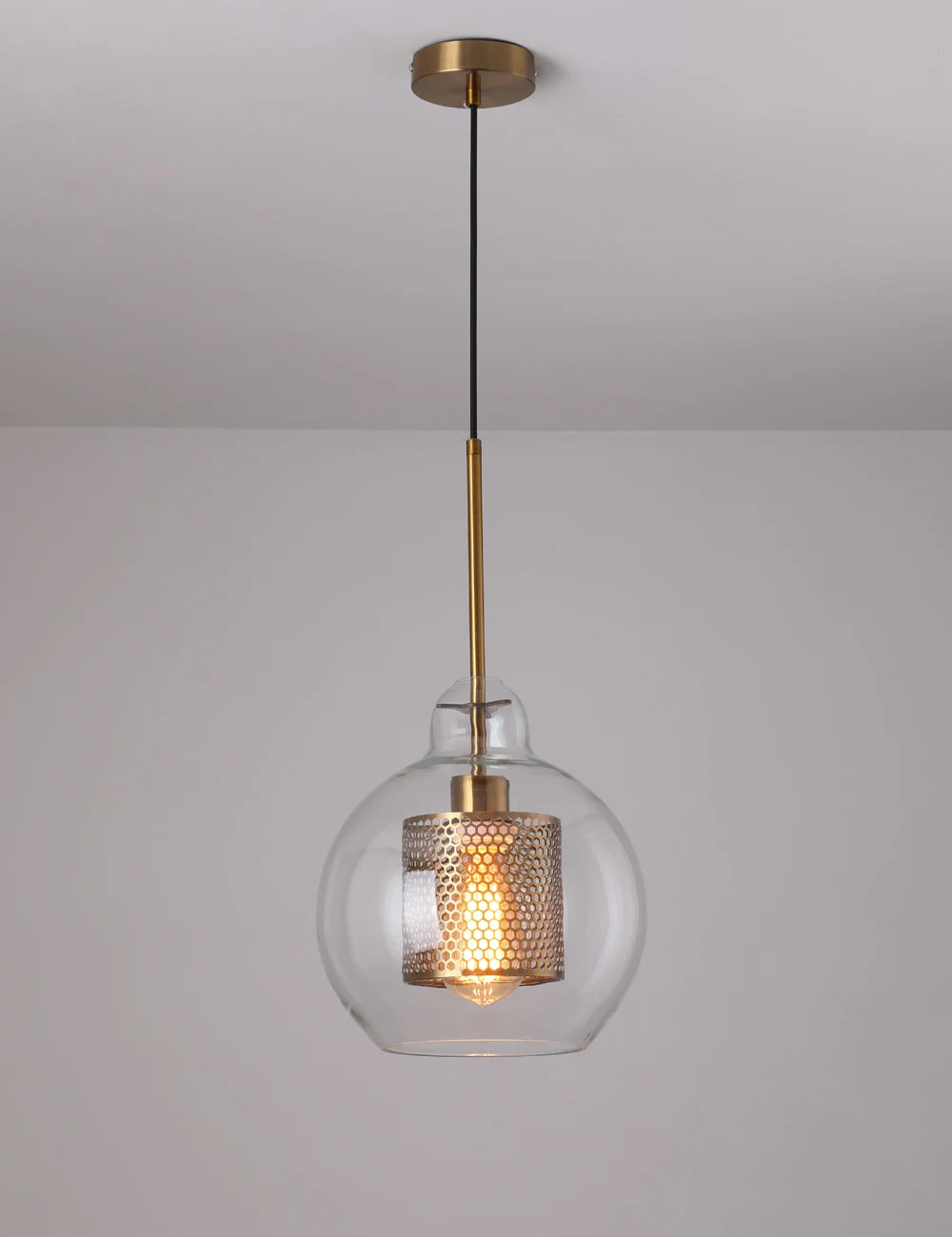 Suspension en Verre et Laiton – Brian