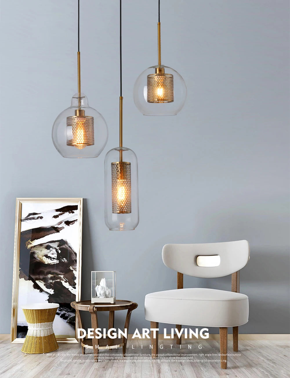 Suspension en Verre et Laiton – Brian