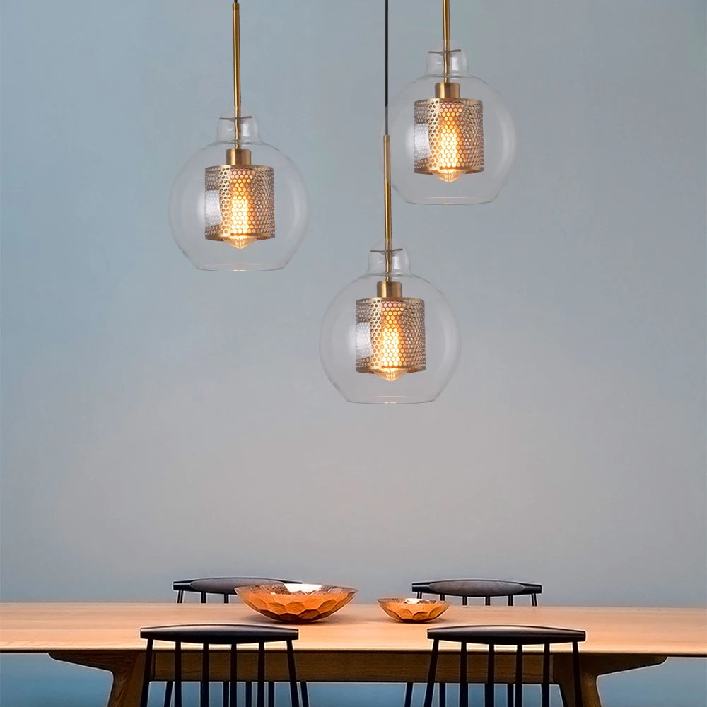 Suspension en Verre et Laiton – Brian