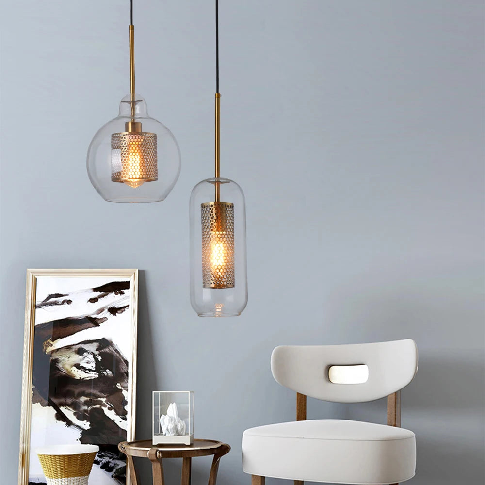 Suspension en Verre et Laiton – Brian