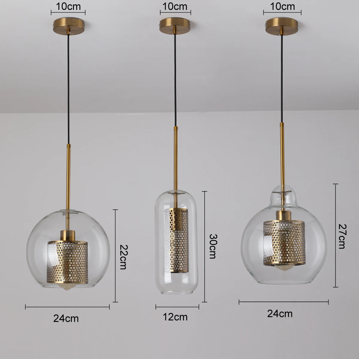 Suspension en Verre et Laiton – Brian