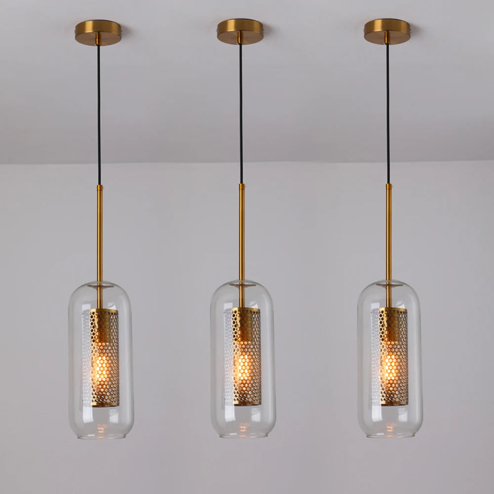 Suspension en Verre et Laiton – Brian