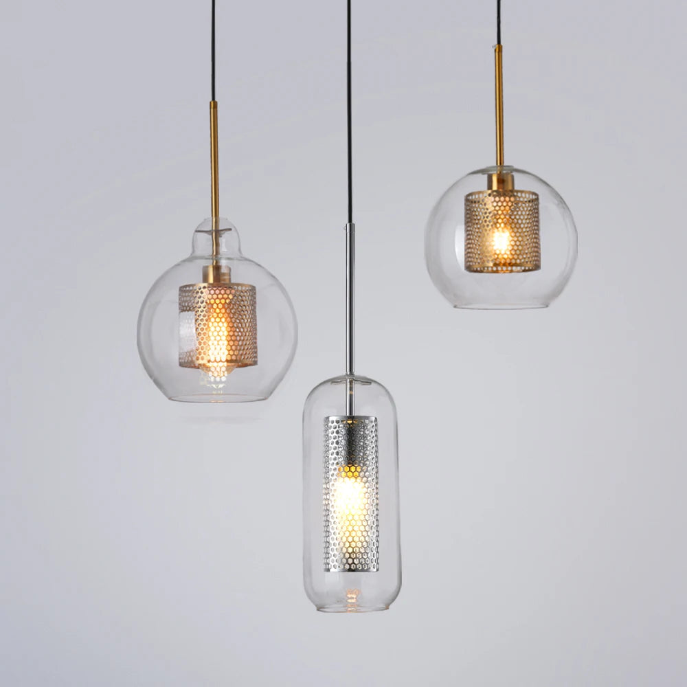Suspension en Verre et Laiton – Brian