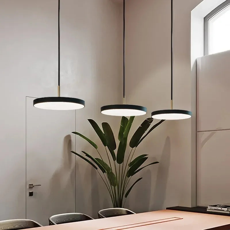 Suspension LED Minimaliste en Disque - Snow