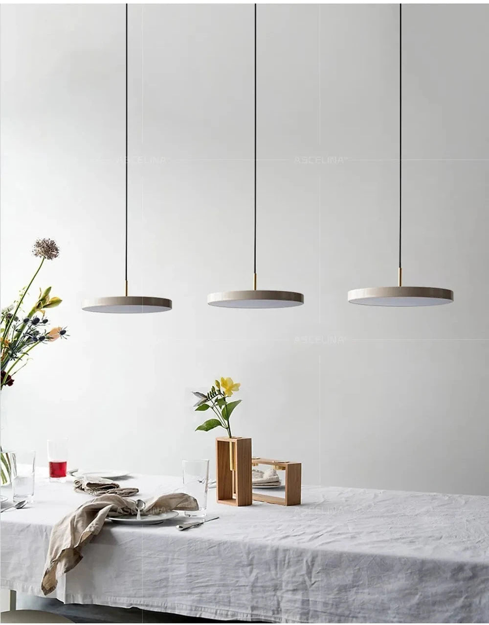 Suspension LED Minimaliste en Disque - Snow